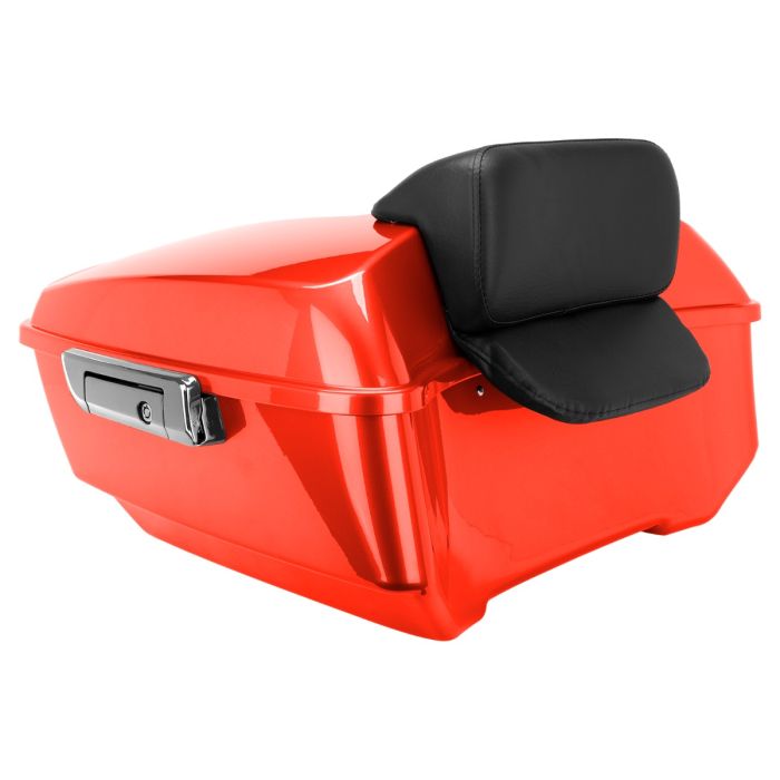 Blood Orange King Tour Pack w/ Slim Backrest & Black Hardware for Harley® Touring