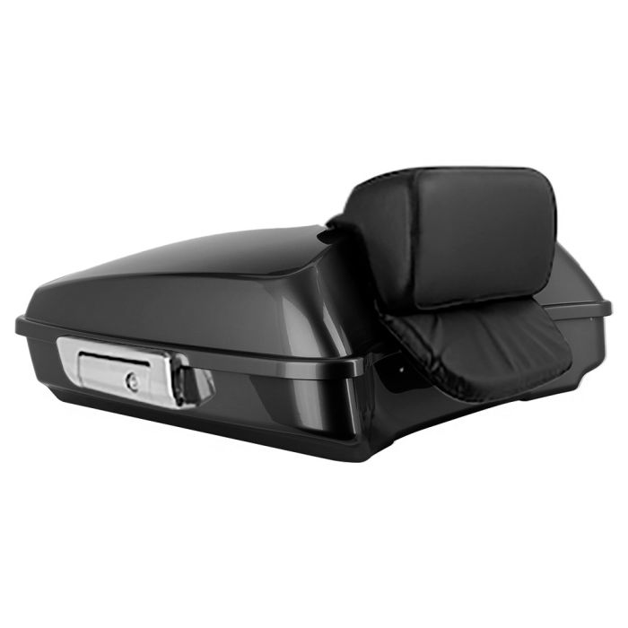 Dark Billiard Gray Razor Tour Pack w/ Slim Backrest & Chrome Hardware for Harley® Touring from HOGWORKZ