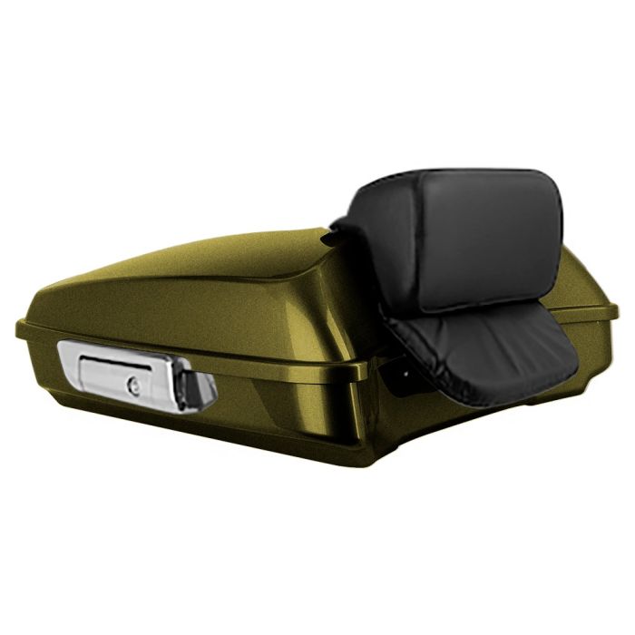Olive Steel Tour Pack w/ Slim Backrest & Chrome Hardware for Harley® Touring from HOGWORKZ