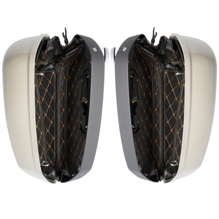 HOGWORKZ® Orange Stitching Saddlebag Liners for Harley® Low Rider ST