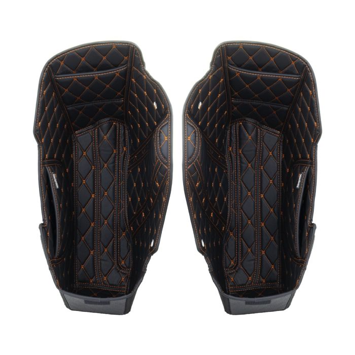 Saddlebag Liners for HOGWORKZ® Chopped Hardline Saddlebags Black with Orange Stitching