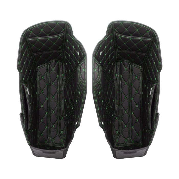 Saddlebag Liners for HOGWORKZ® Chopped Hardline Saddlebags Black with Green Stitching
