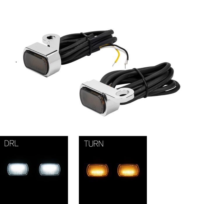 Chrome LED Handlebar DRL / Turn Signals for Harley® Sportster XL from HOGWORKZ