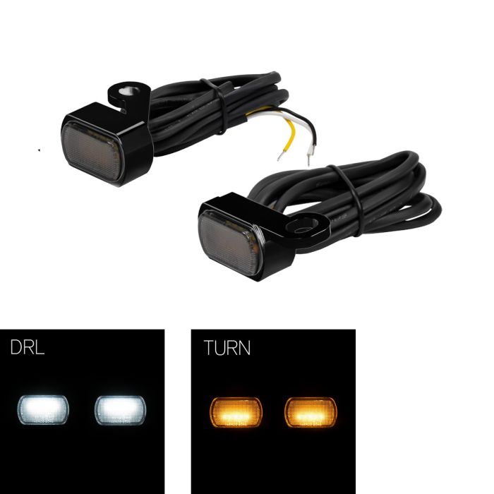 Black LED Handlebar DRL / Turn Signals for Harley® Sportster XL from HOGWORKZ