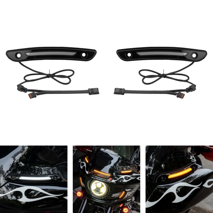 hogworkz LED windshield trim signals for Low Rider ST