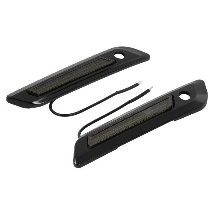 HOGWORKZ® Smoke and Black LED Saddlebag Latch Coverz for Harley® Touring