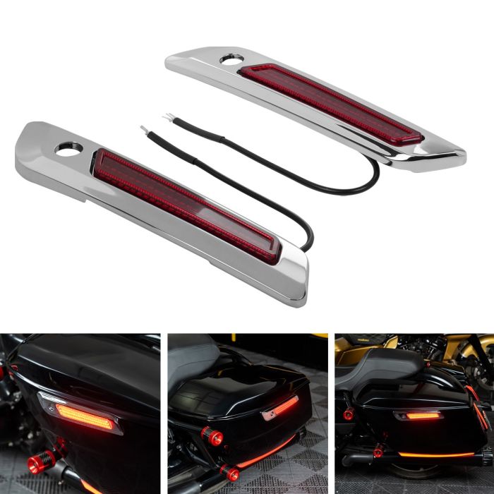 hogworkz chrome harley touring saddlebag LED latch cover