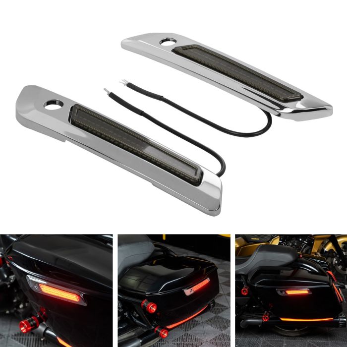 hogworkz chrome harley touring saddlebag LED latch covers