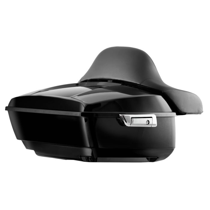 Black Metallic King Tour Pack w/ Full Backrest & Chrome Hardware for Indian®