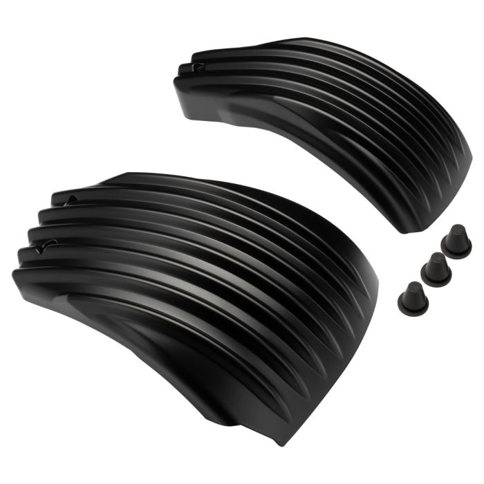 Denim Black Ribbed Battery Covers for Harley® Softail from HOGWORKZ