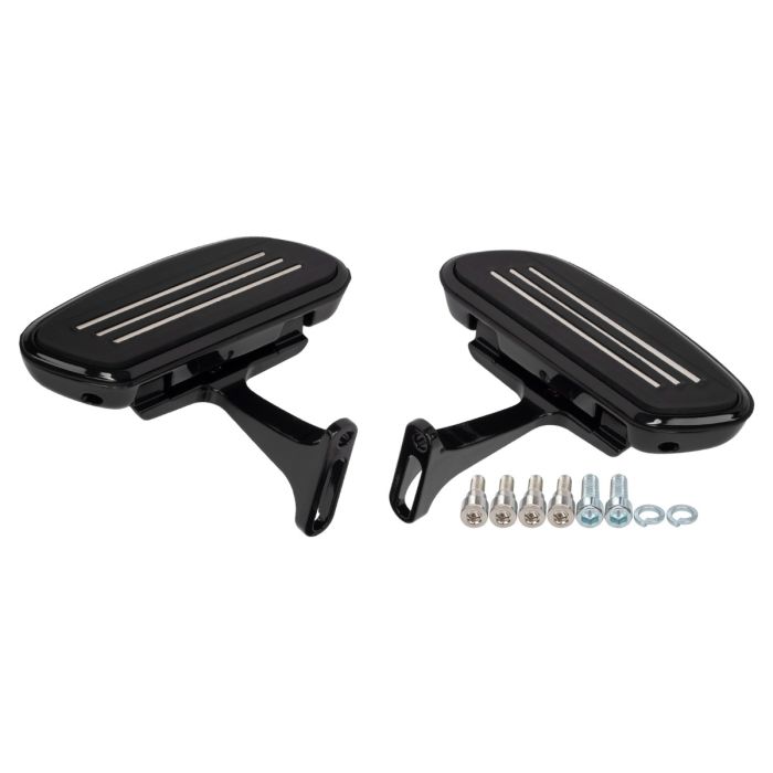 Harley Passenger floorboard kit in black from HOGWORKZ angle