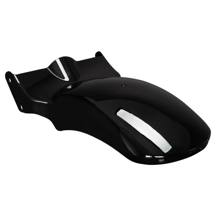 Vivid Black Wide Bobber Rear Fender w/ LEDs for Harley Fat Boy / Breakout from HOGWORKZ side