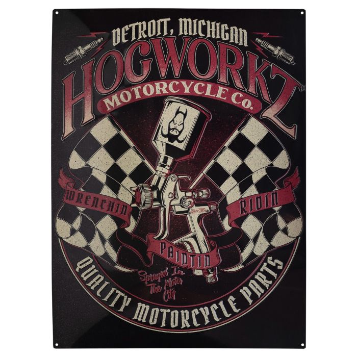 HOGWORKZ® Wrenchin', Paintin', Ridin' Garage Sign