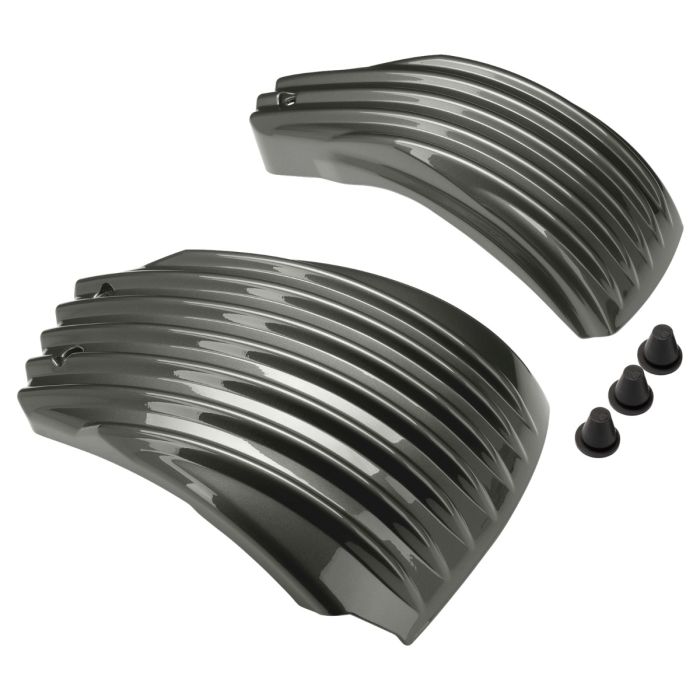 Industrial Gray Ribbed Battery Covers for Harley® Softail from HOGWORKZ