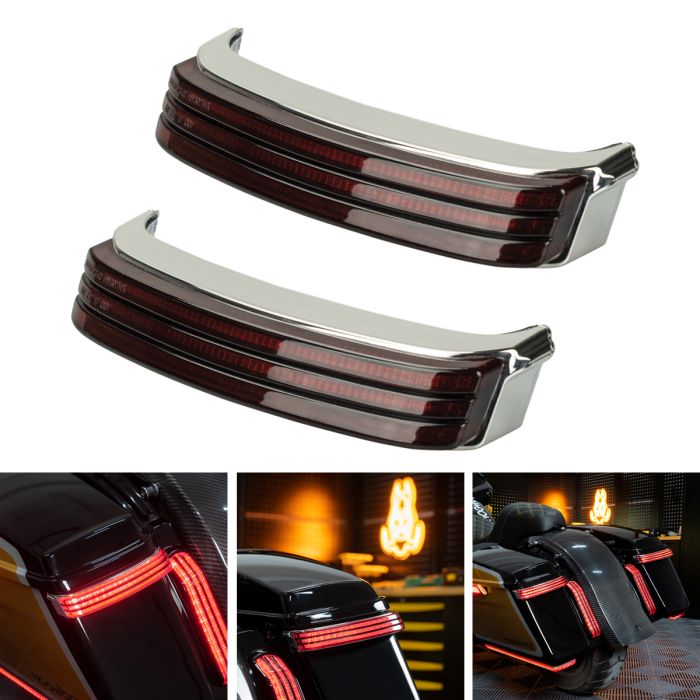 HOGWORKZ® Trilogy™ LED Saddlebag Lights for Harley® Touring '14-'24 | Chrome main image