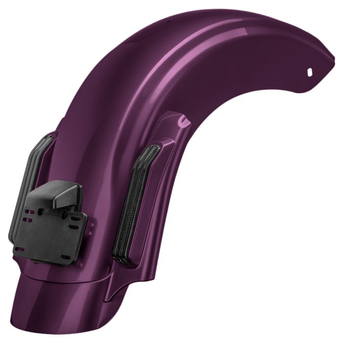 Mystic Purple Harley® Touring CVO Style Stretched Rear Fender from hogworkz angleMystic Purple Harley® Touring CVO Style Stretched Rear Fender from hogworkz front viewMystic Purple Harley® Touring CVO Style Stretched Rear Fender from hogworkz side viewMys