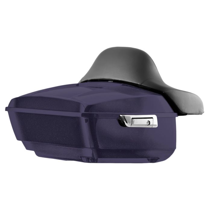 Purple Abyss Denim Harley® Touring King Tour Pack w/ Full Backrest - Chrome Hardware