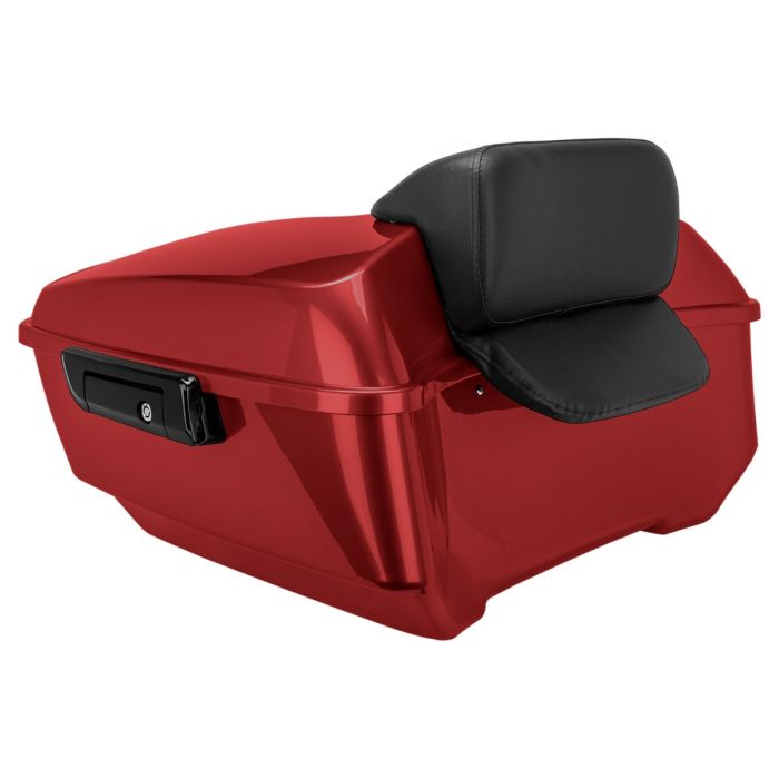 Red Hot Sunglo King Tour Pack w/ Slim Backrest & Black Hardware for Harley® Touring from HOGWORKZ