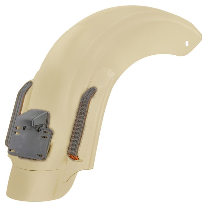 Harley® touring Sand Camo Denim Stretched Rear Fender System angle