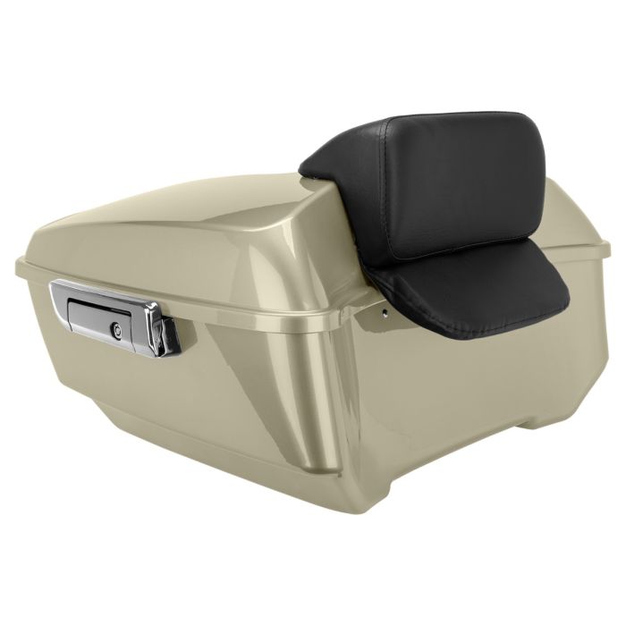 Silver Fortune King Tour Pack w/ Slim Backrest & Chrome Hardware for Harley® Touring 
