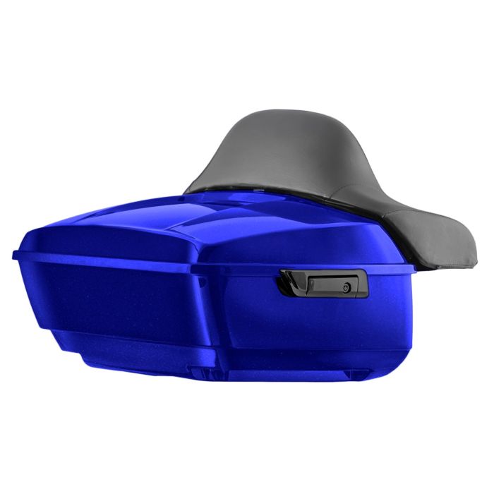Spirit Blue King Tour Pack w/ Full Backrest & Black Hardware for Indian®