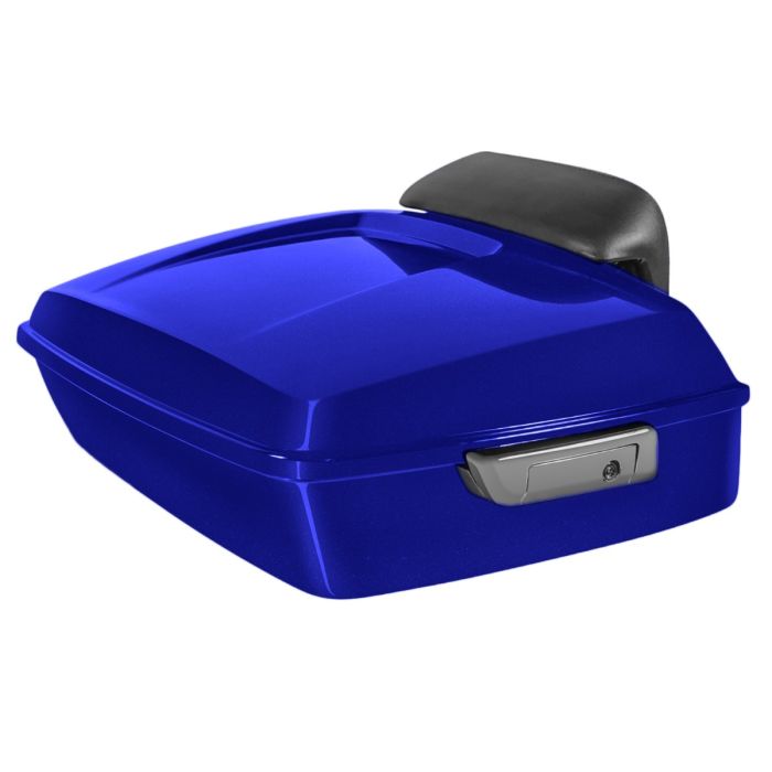 Spirit Blue Smoke Chopped Tour Pack w/ Slim Backrest & Chrome Hardware for Indian®