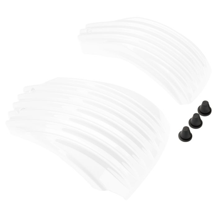 Stone Washed White Pearl Ribbed Battery Covers for Harley® Softail from HOGWORKZ