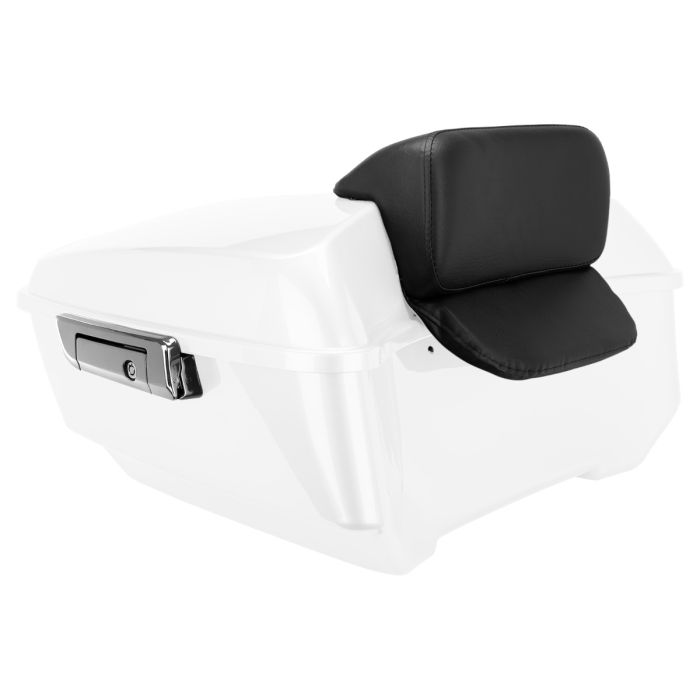 Stone Washed White Pearl King Tour Pack w/ Slim Backrest & Chrome Hardware for Harley® Touring