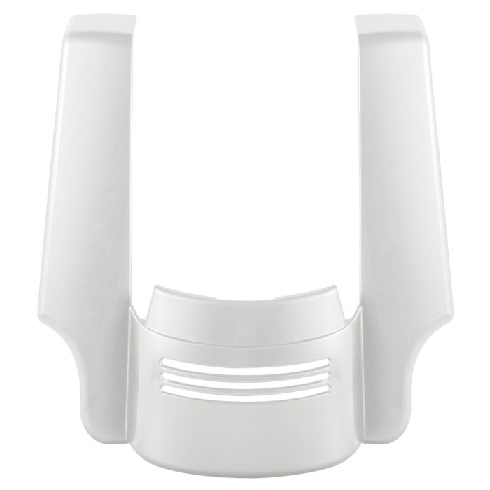 Stone Washed White Pearl Harley® Touring Stretched Tri-Bar Fender Extension front