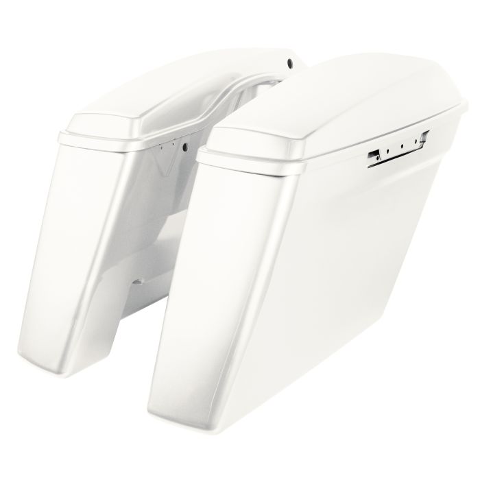 Stone Washed White Pearl Harley Touring Dual Blocked Extended 4