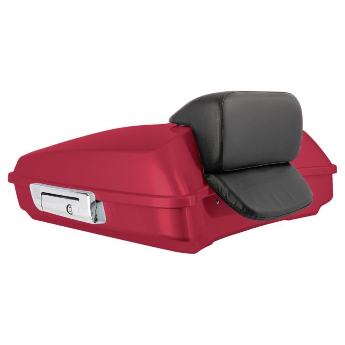 Wicked Red Denim Razor Tour Pack w/ Slim Backrest & Chrome Hardware for Harley® Touring from HOGWORKZ