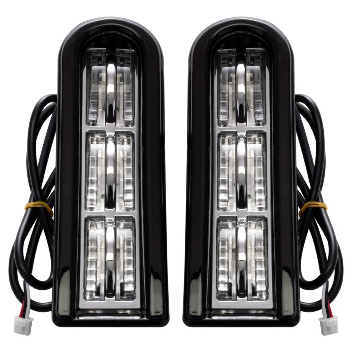 Motorcycle Rear Saddlebag Filler Decor Lamp Inserts Support Run Signal LED Light Saddlebag Light 
