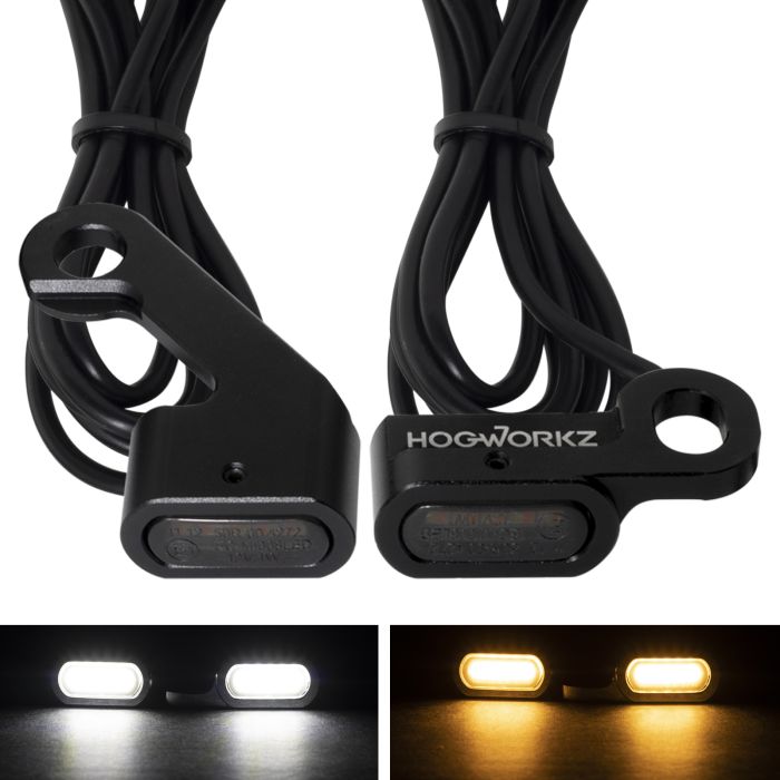 ナチュラ ウインカー ペア7 LEDブラックモーターファイアリングターンシグナルライトSoftail Dyna Pair LED Black  Motor Fire Ring Turn Signals Lights for