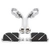 Long Angled Adjustable Highway Foot Pegs & Clamps | Chrome