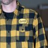 HOGWORKZ® Script Flannel Long Sleeve Shirt | Black/Yellow
