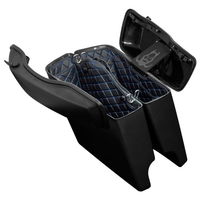 HOGWORKZ® Stretched Saddlebag Liners Black with Blue Stitching