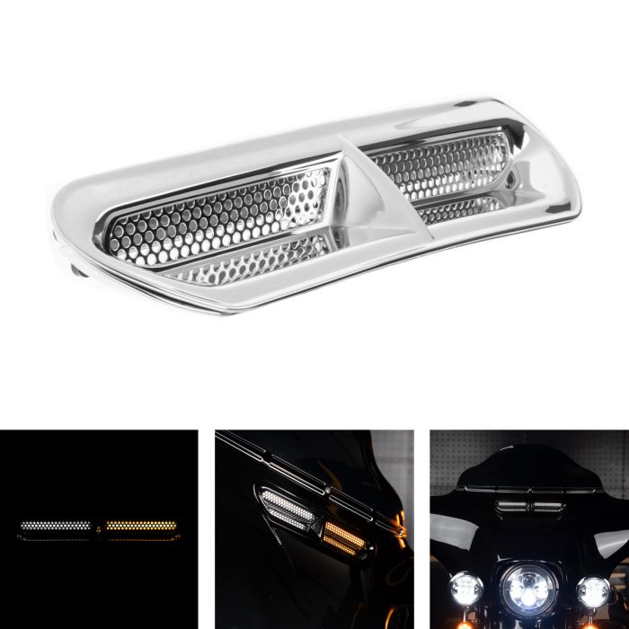 chrome led batwing accent for harley touring