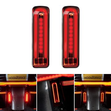 HOGWORKZ® Lumipro™ LED Saddlebag Filler Inserts for Harley® Touring with Red Lens