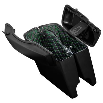 HOGWORKZ® Stretched Saddlebag Liners Black with Green Stitching