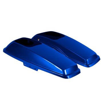 Blue Max Pearl Harley Touring Saddlebag Speaker Lids from HOGWORKZ angle