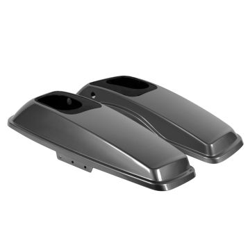 Charcoal Pear Harley Touring Saddlebag Speaker Lids from HOGWORKZ angle