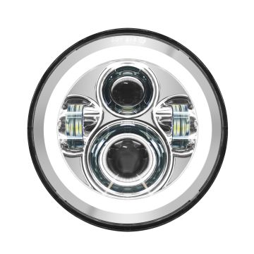 7" LED Chrome HALOMAKER® Headlight from HOGWORKZ for Harley® Touring motorcycles 