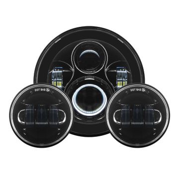 Harley® 7" LED Blackout Headlight with Auxiliary Passing Lamps from HOGWORKZ®
