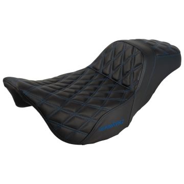 Rise Up Seat for Harley® Touring '08-'24 with Blue Stitch from HOGWORKZ