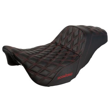 Rise Up Seat for Harley® Touring '08-'24 with Red Stitch from HOGWORKZ