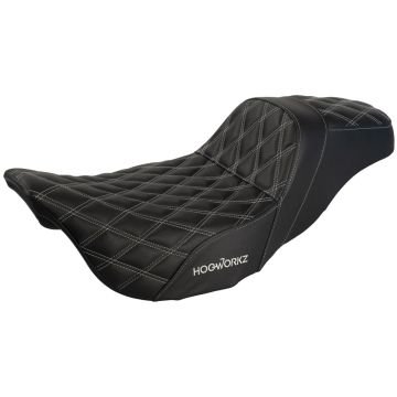 Rise Up Seat for Harley® Touring '08-'24 with Silver Stitch from HOGWORKZ