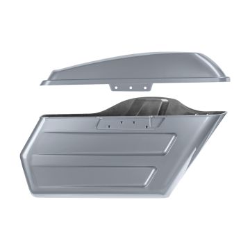 Atlas Silver Metallic Chopped Hardline Saddlebags for Harley® Touring '14-'25
