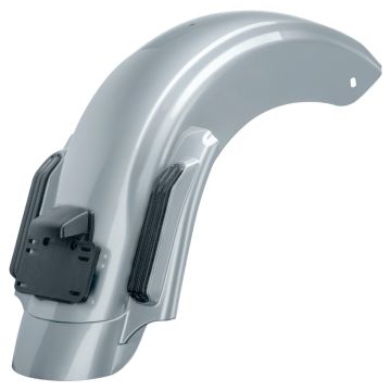 Atlas Silver Metallic Stretched Rear Fender System for Harley from HOGWORKZ side