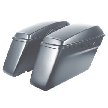 Atlas Silver Metallic Harley Touring Standard Saddlebags from HOGWORKZ angle