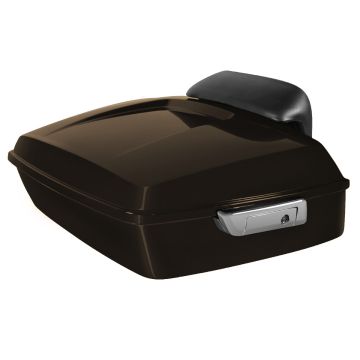 sumatra brown Harley Touring Chopped Tour Pack with Slim Backrest and Chrome Hardware from HOGWORKZ back